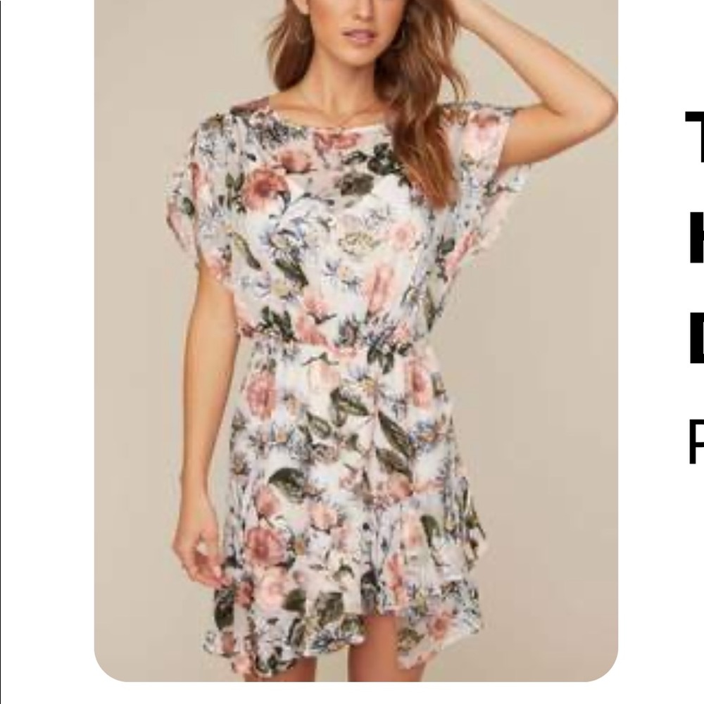 Tyler Ruffle Hem Floral Dress by ASTR The Label